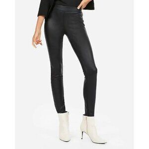 Express 2015 Vintage Faux Leather Ankle Length Low Rise Leggings Black Small
